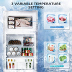 Antarctic Star Double Door Mini Refrigerator With Freezer, 3.2 Cu.Ft