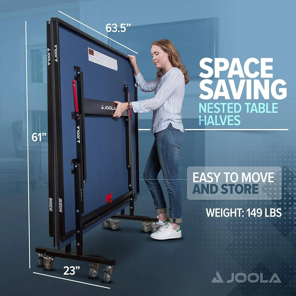 JOOLA Inside Professional Indoor Ping Pong Table, 13mm MDF, 108in x 60in x 30in - Inside