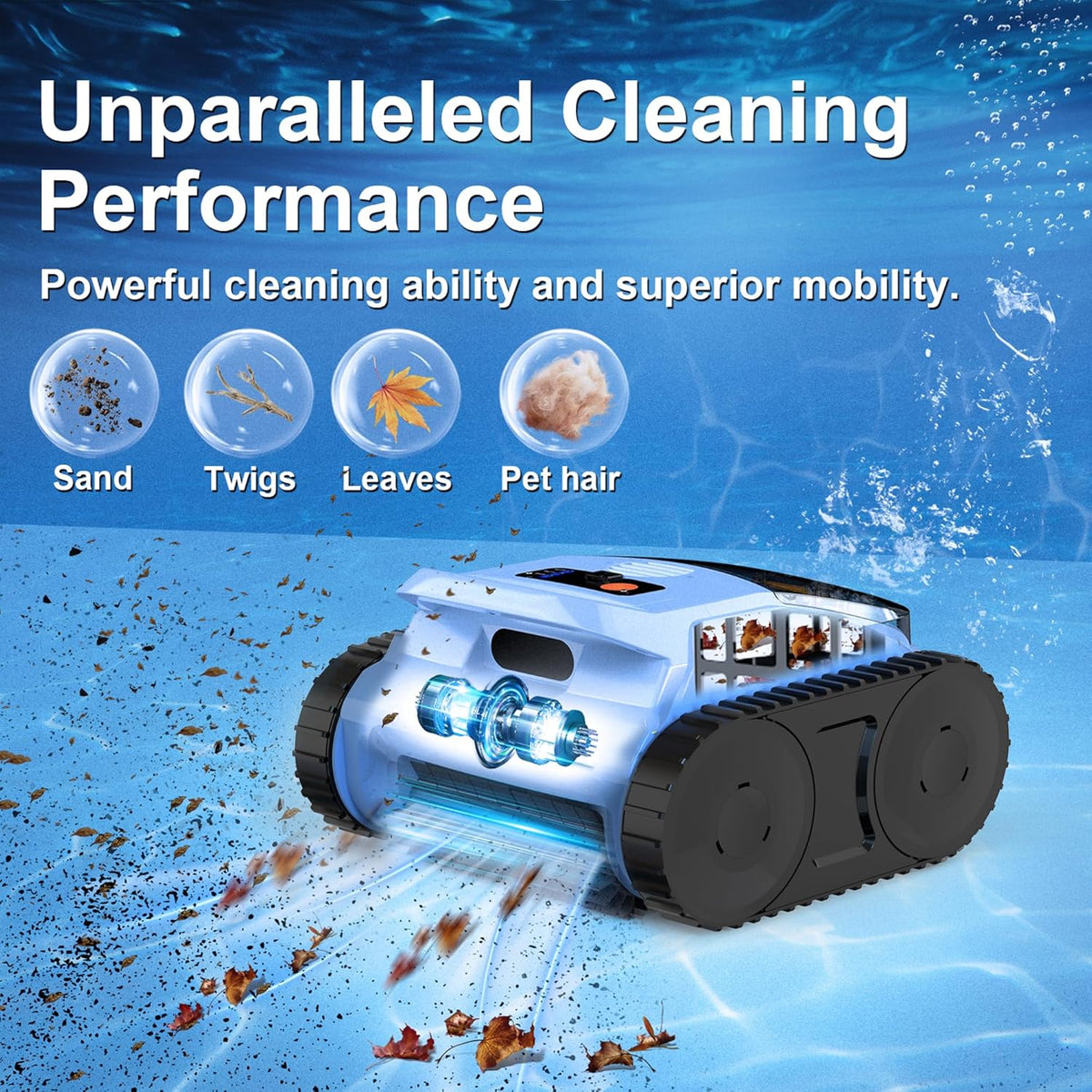 Robotic Pool Cleaner for Inground and Above Ground Pools, 180 Min, 2100 Sq. Ft. - SAT20 PRO