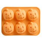 Way To Celebrate 6-Cavity Silicone Cakelet Pan Jack-O'-Lantern Orange