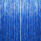 Sm:)e 2-Pack Light Bright Silver Foil Fringe Curtains for Events - Birthday, Wedding, Graduation, Christmas, Baby Shower, various festivals Decor Photo Booth Fun!