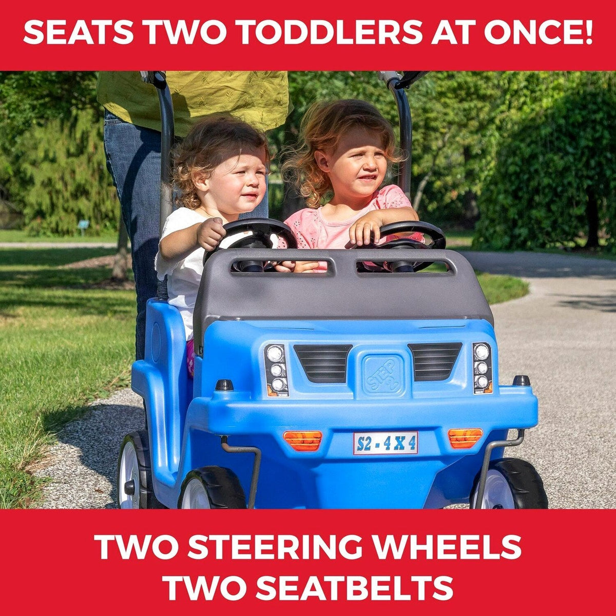 Step2 Side-By-Side Push Around SUV Two-Seater Push Car, Blue - 483399