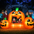 Firstness 8.5FT Halloween Inflatable,Pumpkin Photo with Lights for Party Yard Decorations