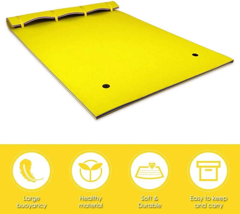 Floating Water Pad, 9 x 6 ft, 3-Layer XPE Foam
