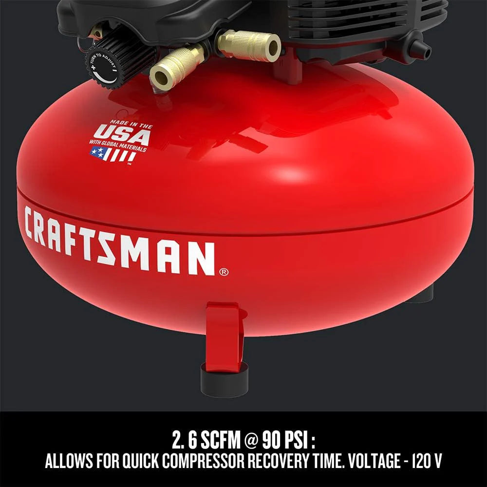 6 Gallon Oil-Free Pancake Air Compressor Kit - 150 PSI