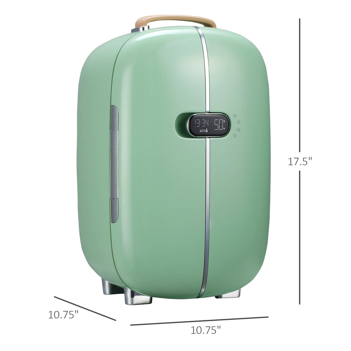 HOMCOM Portable Beauty Fridge, 0.4 Cu. Ft, 12 L, 10.75 in L x 10.75 in W x 17.5 in H - 800-136WT