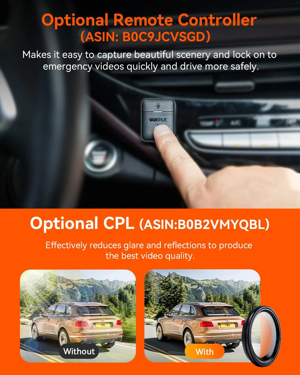 Vantrue 3-Channel 4K WiFi Dash Cam - N4 Pro