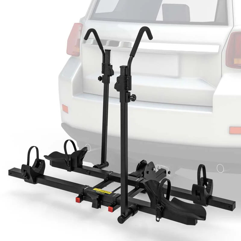 2 Inch Foldable Hitch Mount Bike Rack, 2 Bikes, Platform Carrier - Black