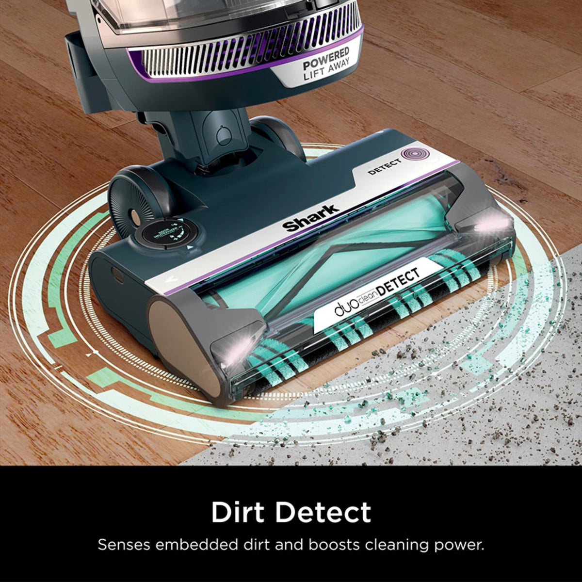 Shark POWERDETECT Upright Vacuum With DuoClean Detect, Black/Teal - AZ4000