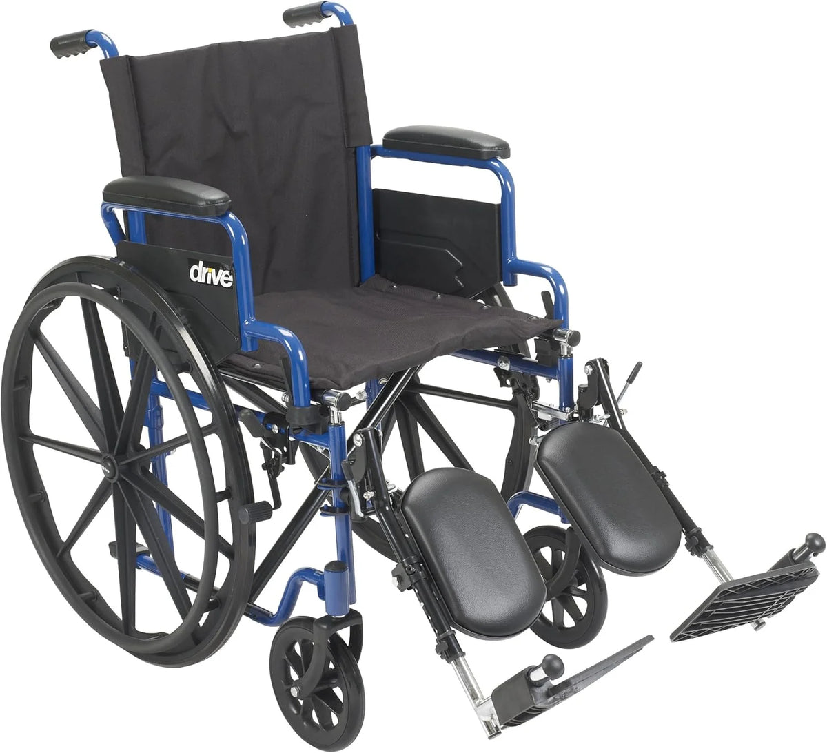 Blue Racing-Style Wheelchair With Swing-Away Footrests, 18 Inches - 530-1-G