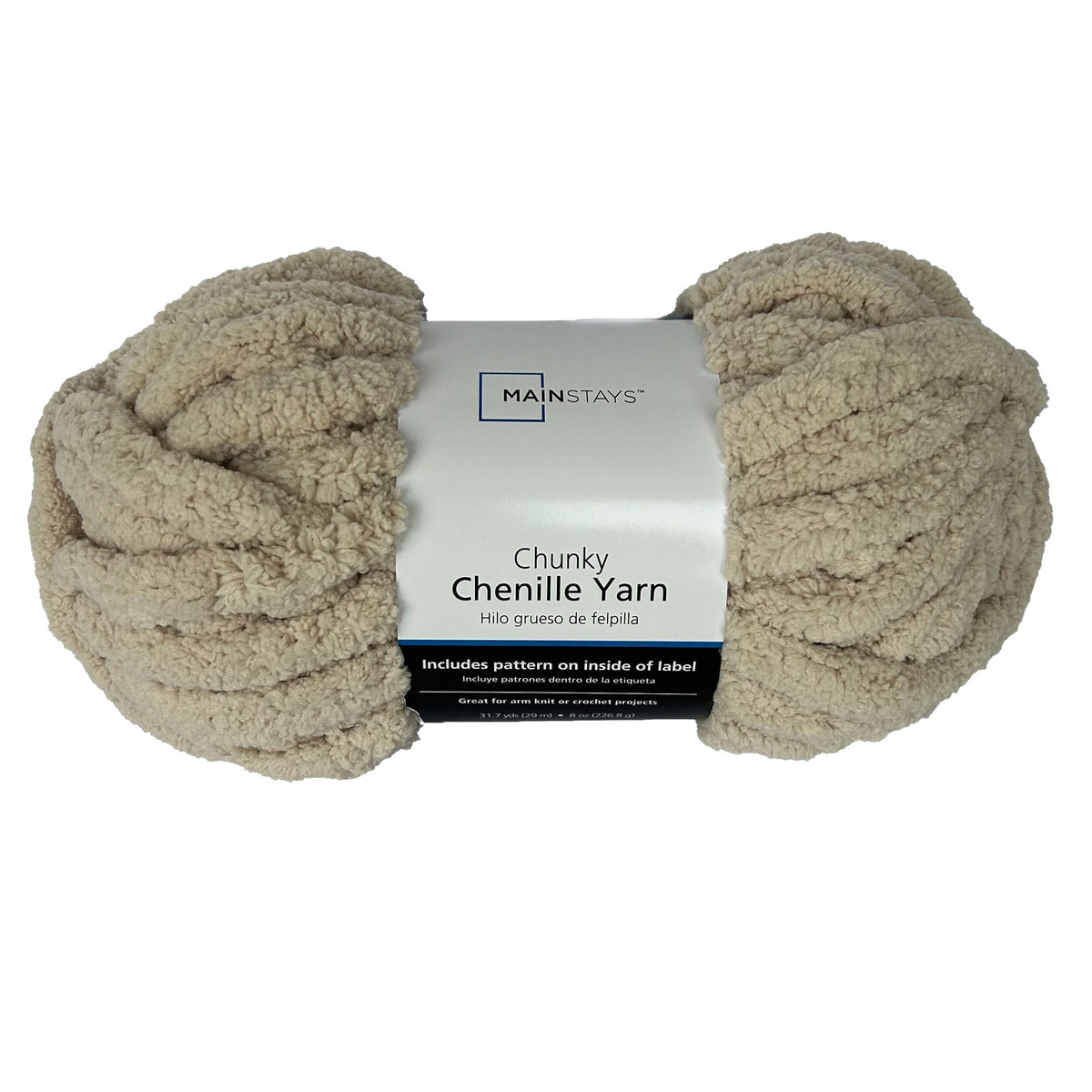 Mainstays Chunky Chenille Yarn, 31.7 yd, 100% Polyester, Super Bulky