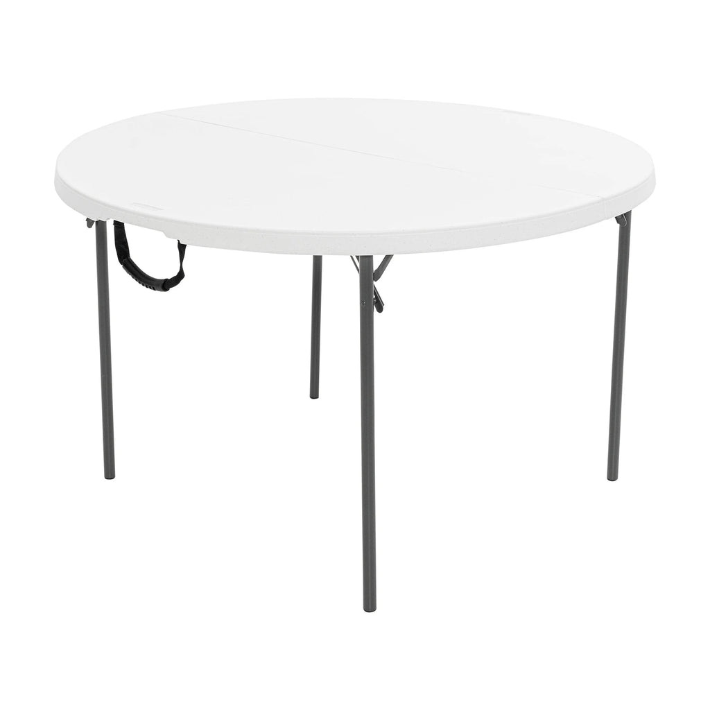 Lifetime 48 inch Round Fold-In-Half Table, White Granite - 280064
