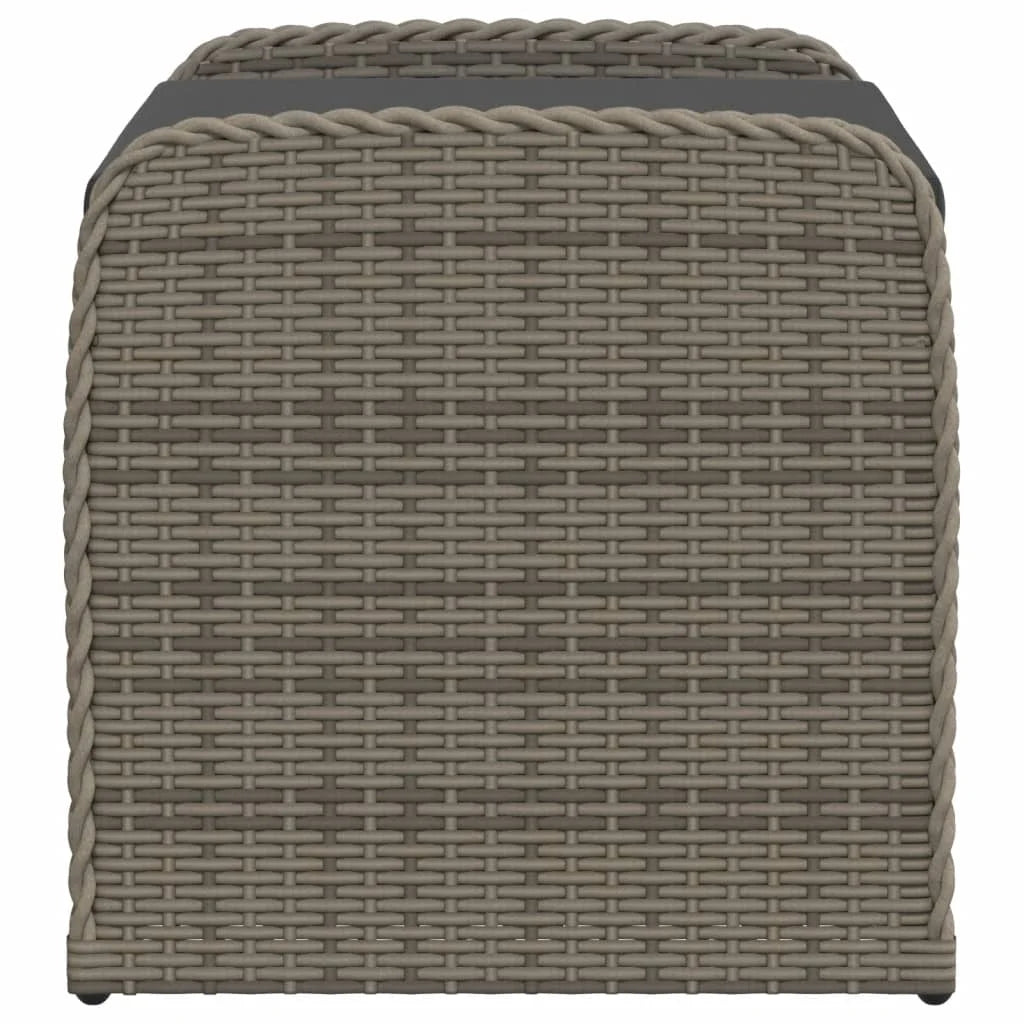 vidaXL Outdoor Poly Rattan Storage Bench With Cushion, Black, 45.3 x 20.1 x 20.5 in