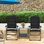 2 Pack Folding Patio Chairs, 7 Position Adjustable Outdoor Sling Recliner Camping Chairs