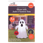 Ghost with Jack-o'-Lantern Tote Airblown Yard Inflatable, Multicolor, 3.5', Halloween by Way To Celebrate