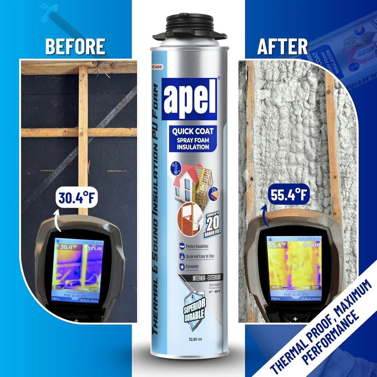 apel Spray Foam Insulation Kit, 12 x 32.80 oz / 240 Bd ft - 12 Pack
