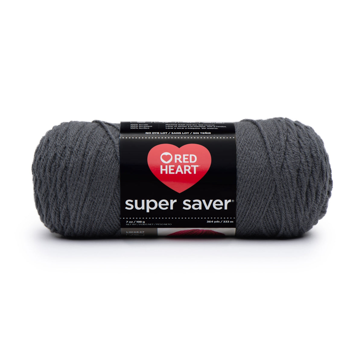 Red Heart Super Saver 4 Medium Acrylic Yarn Black 7oz 198g 364 Yards