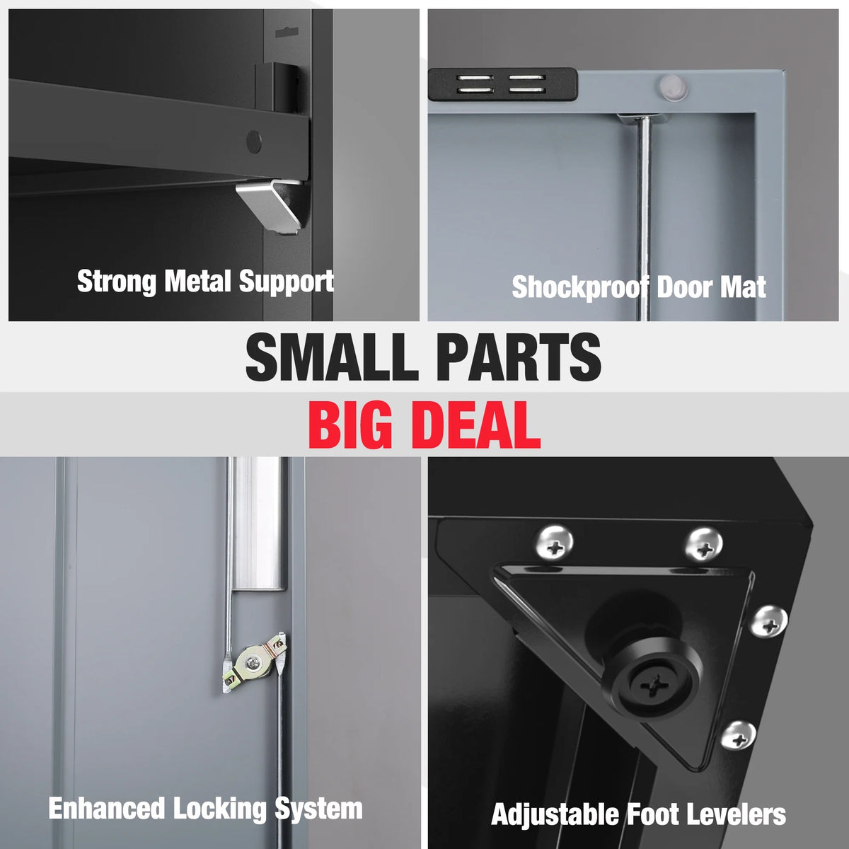 WORKPRO Metal Storage Cabinet With Locking Doors, Adjustable Shelves, Black, 71 Inches Tall - 31-1/2 x 15-3/4 Inch