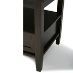 Solid Wood Rectangle End Table With Drawer And Shelf, 18.1in D x 20in W x 19.5in H - Norfolk