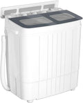 Portable Twin Tub Washing Machine With Spin Dryer, 14.5 lbs, Gray/Blue