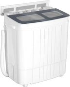 Portable Twin Tub Washing Machine With Spin Dryer, 14.5 lbs, Gray/Blue
