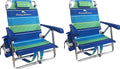 Tommy Bahama 2-Pack Backpack Beach Chairs With Storage Pouch And Towel Bar - 8 Positions, 250 Lbs