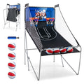 Costway Dual Shot Basketball Arcade Game, Blue, 8 Game Modes, 81in x 43in x 81in