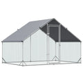 GFVCNIO Metal Coop Run With Cover, 10 x 6.5 x 6.5, Silver