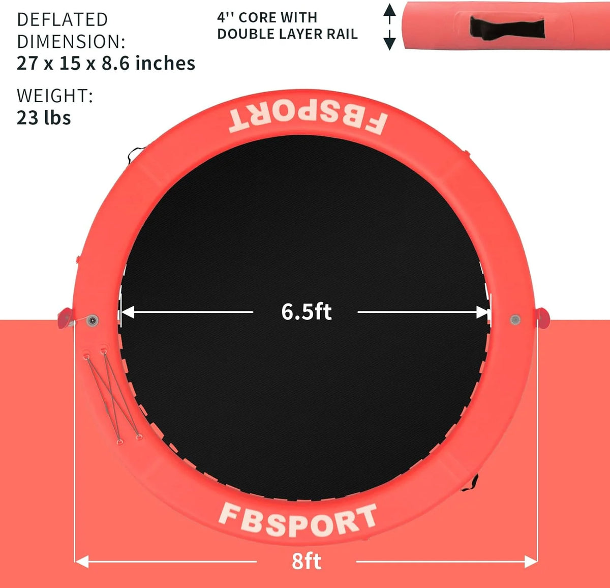 FBSPORT 8ft Inflatable Water Hammock Floating Platform