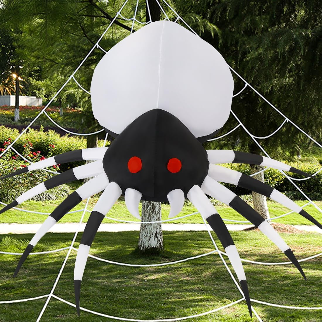 GOOSH Halloween Inflatable 6 FT Spider Inflatables Outdoor Decorations with Magic Light, Scary Inflatable Halloween Spider Blow Up Spider, Halloween Blow Up Decorations Outside for Holiday