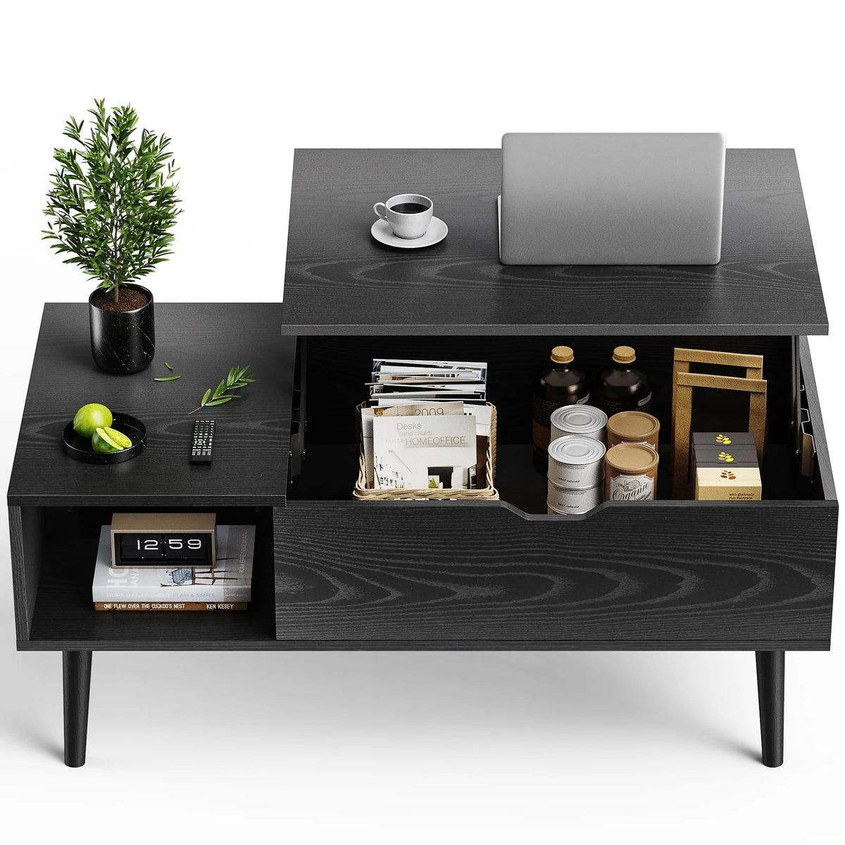 DeeHome Sweetcrispy Lift-Top Coffee Table With Hidden Storage