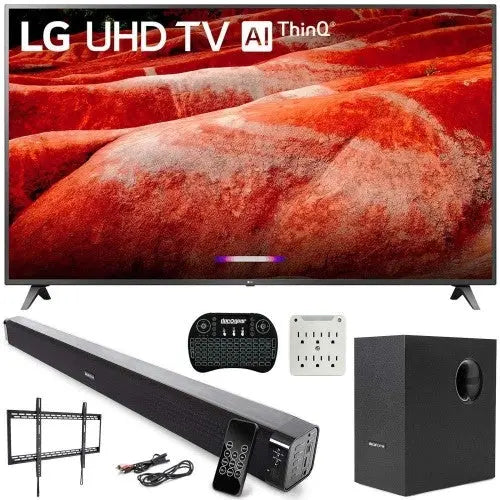 LG 82-Inch 4K HDR AI ThinQ LED TV With Deco Gear Soundbar Bundle - 82UM8070PUA