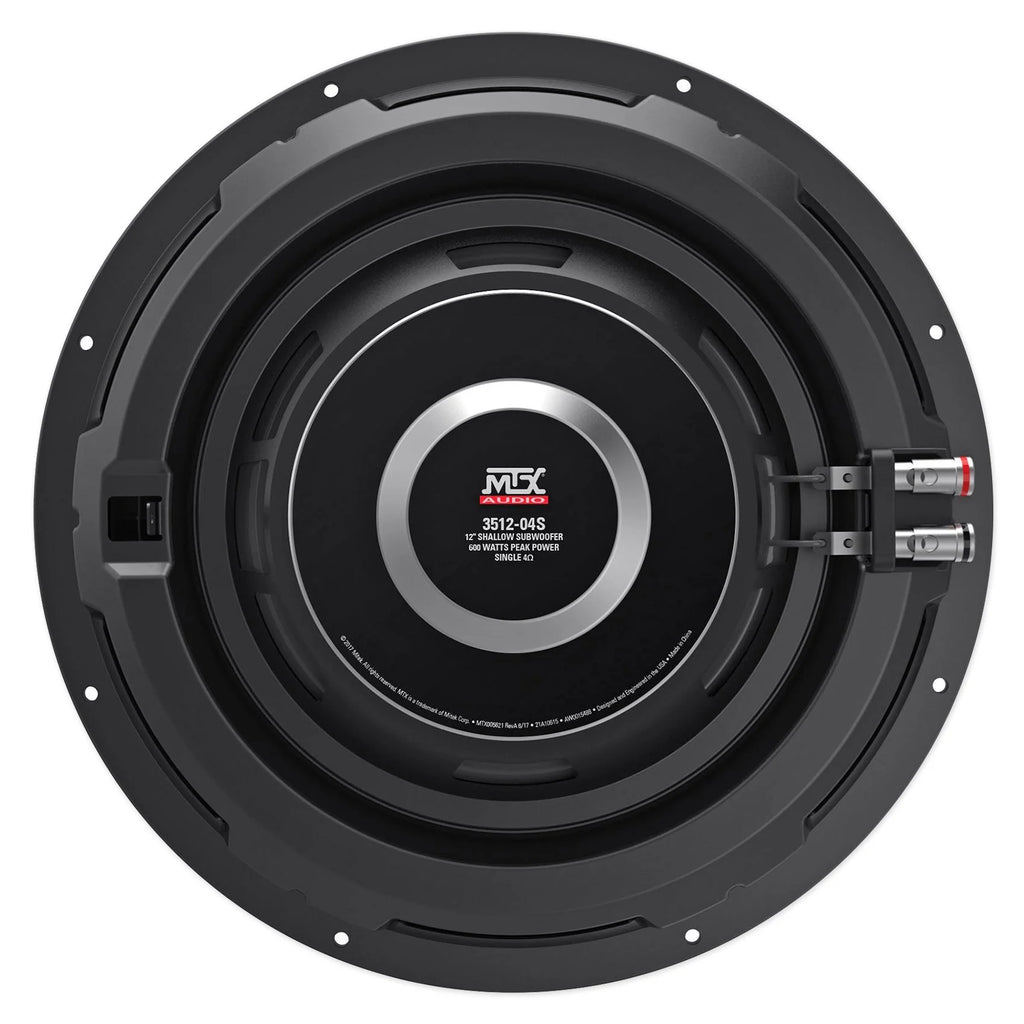 MTX Dual 3512-04S 12 in 1200W Shallow Car Subwoofers With Rockville Sealed Enclosure