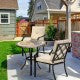 4-Piece Outdoor Dining Chair Set With Removable Cushions, Black Frame And Beige Cushions - 27 x 24 x 35 in