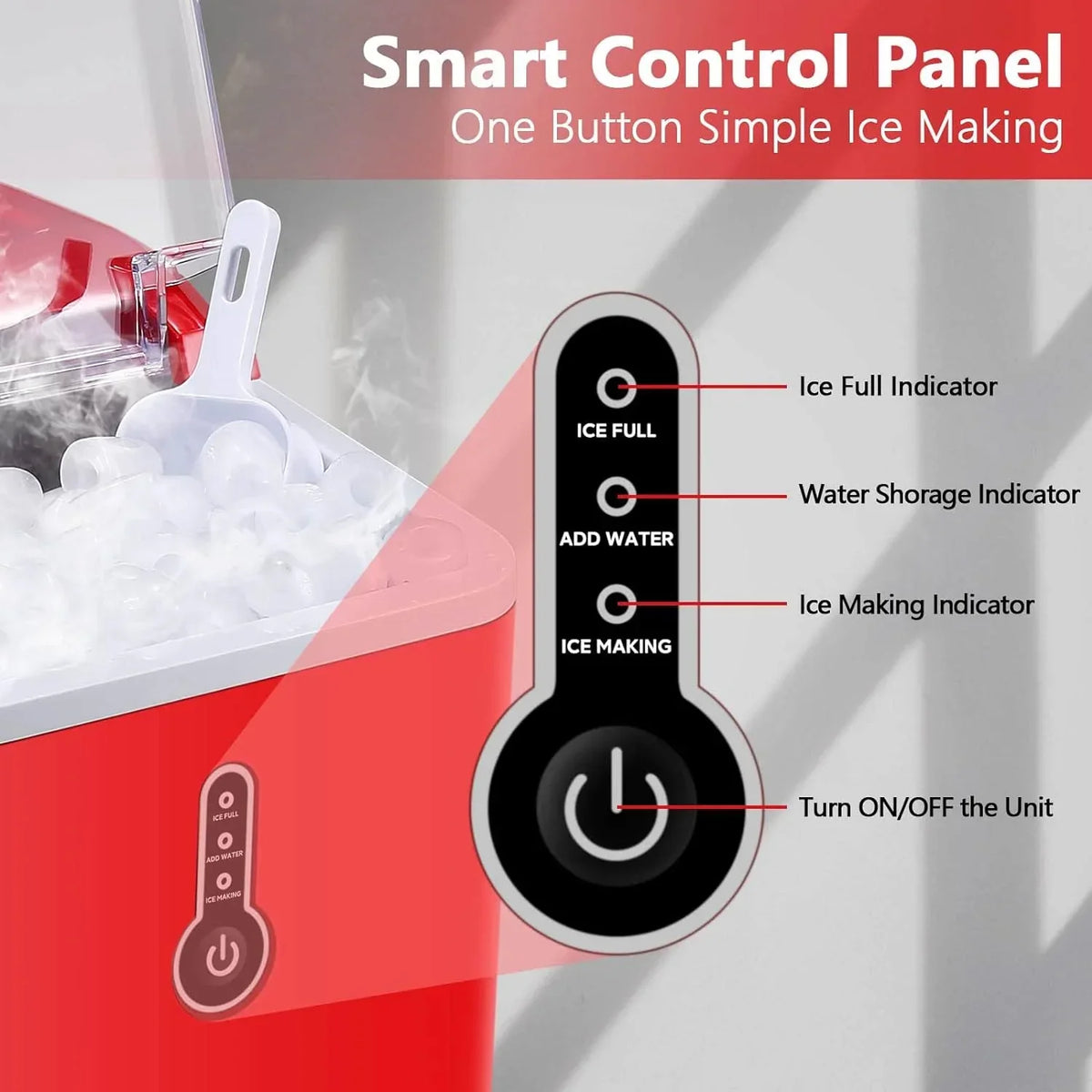 Countertop Bullet Ice Maker, 26.5 Lbs Per Day, Blue