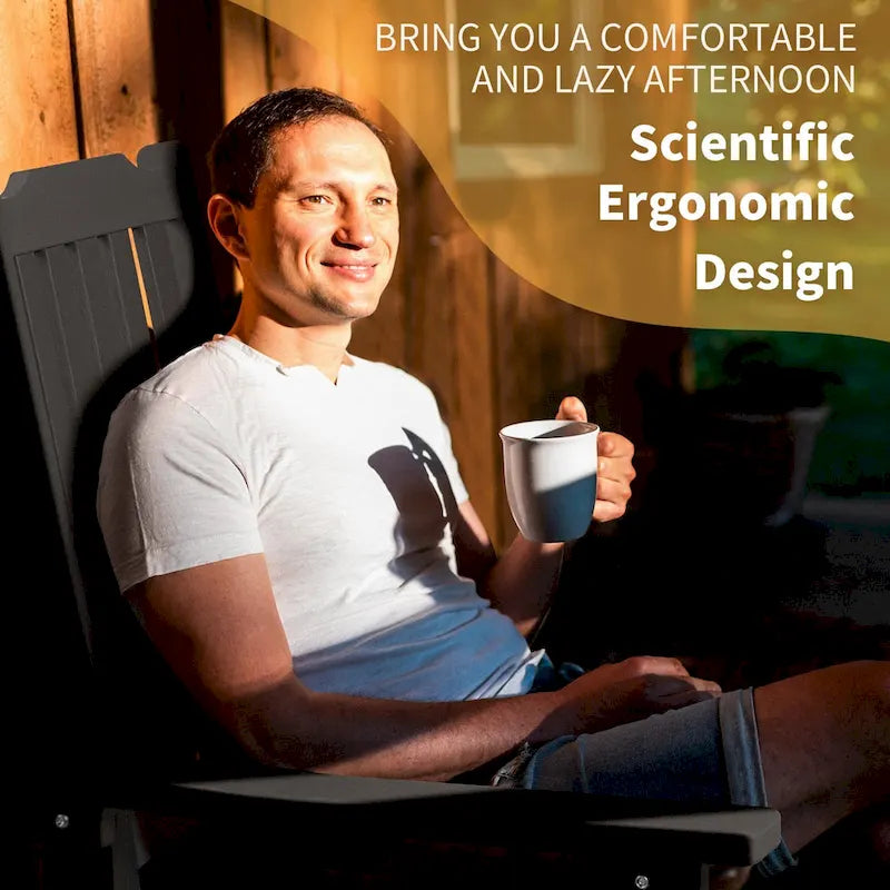 Vrakae Patio High-Back Rocking Chairs, 2-Piece, 21 x 34.6 x 46 Inches