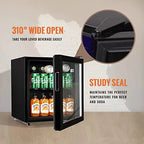 WANAI Beverage Cooler Refrigerator - Black Stainless Steel
