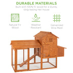 Best Choice Products 80in Wooden Chicken Coop Multi-Level Hen House With Wire Fence