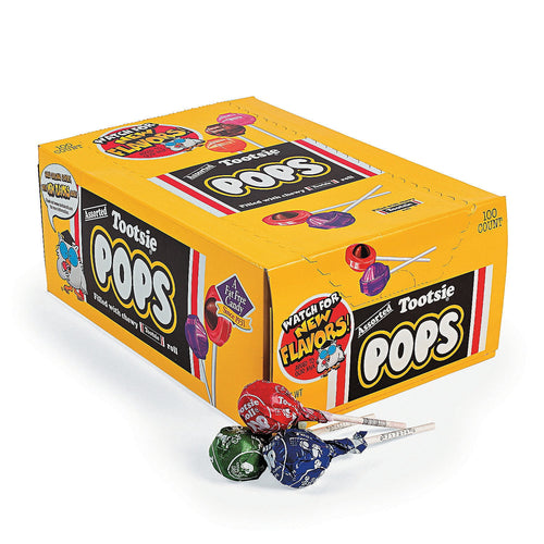 1 1/4" Bulk 100 piece Multicolor Tootsie Pops Candy