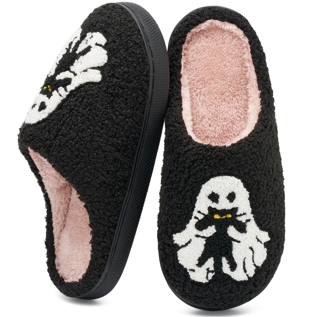 Ecetana Halloween Slippers for Women Men Fuzzy House Shoes with Memory Foam