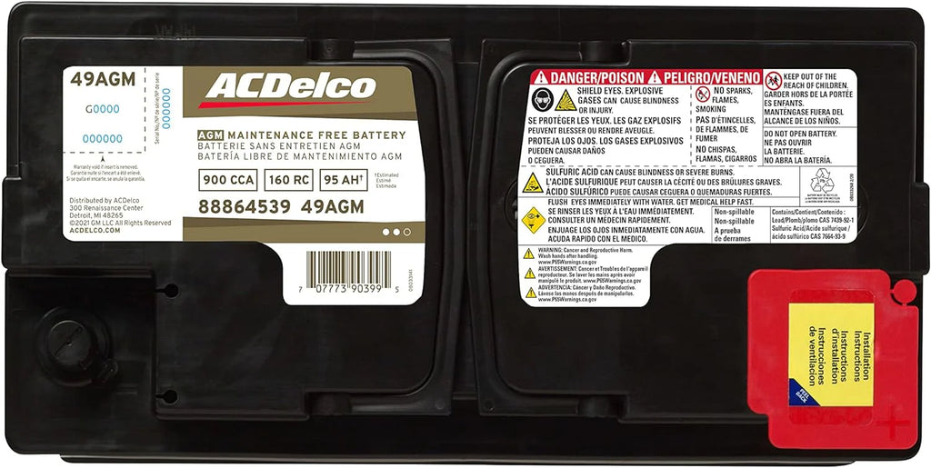 ACDelco Gold BCI Group 49 Battery, 13.9 x 6.9 x 7.5 in - 49AGM