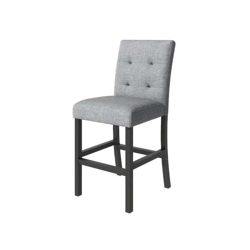 5 Piece Counter Height Wood Dining Set With Rectangle Table And 4 Upholstered High-Back Chairs - 35.4x35.4x36in