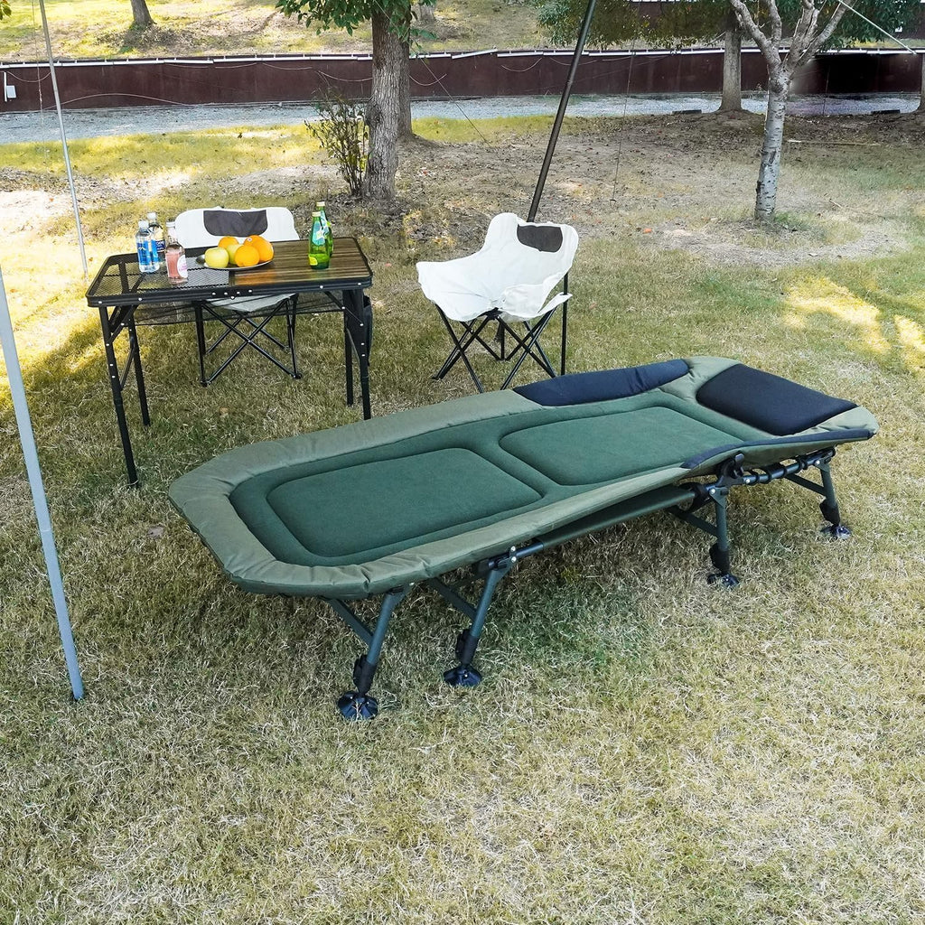 Folding Camping Cot for Adults With Carry Bag, 330 lbs, 79 x 33 x 15.7-17.7 in - Adult Cot