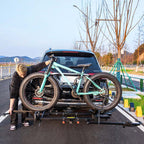 2 Inch Foldable Hitch Mount Bike Rack, 2 Bikes, Platform Carrier - Black