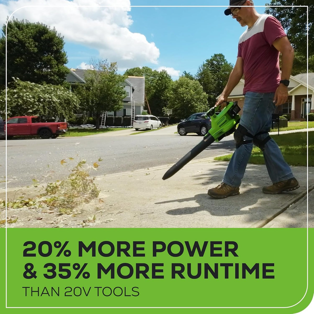 Greenworks 48V (24V x 2) Cordless Brushless Leaf Blower Vacuum Mulcher, 520 CFM / 240 MPH With 2 4.0Ah Batteries And Dual Port Charger