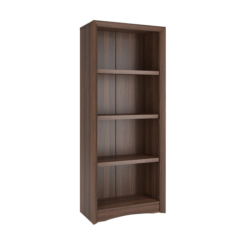 CorLiving Quadra Brown Engineered Wood Tall Adjustable 4-Shelf Vertical Bookcase