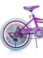PlayWorld 20 in BMX S-Type Frame Kids' Bicycle With Coaster Brake, One Piece Crank, Purple Rims, White Tire - Purple