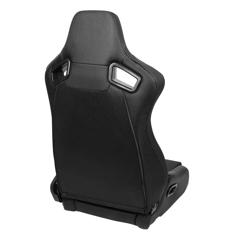 NRG Innovations Reclining Racing Seats Pair, PVC Leather, Carbon Fiber Pattern, With Sliders