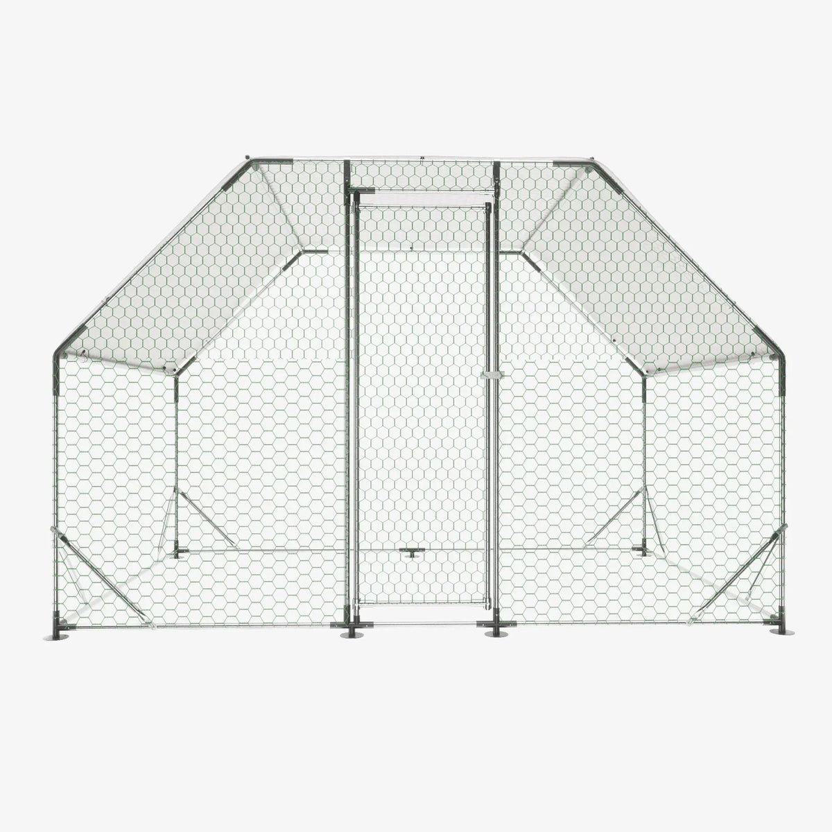 Seizeen Walk-In Chicken Coop Run for 6-8 Chickens, 10FT - Waterproof Galvanized Wire