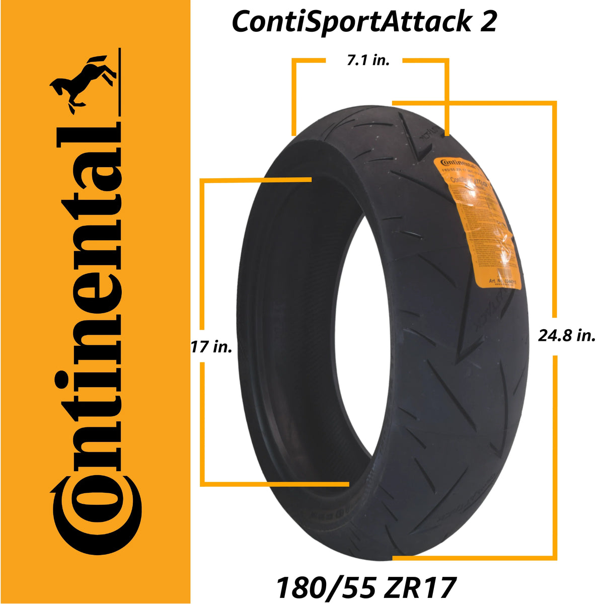 Continental ContiSportAttack 2 Sport Motorcycle Tires 120/70ZR17 Front & 180/55ZR17 Rear